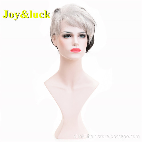 Blond Wig for Women Wholesale Price Wigs With Bangs Woman Ladies Hair Blonde Natural Straight Short Synthetic Hair Wigs